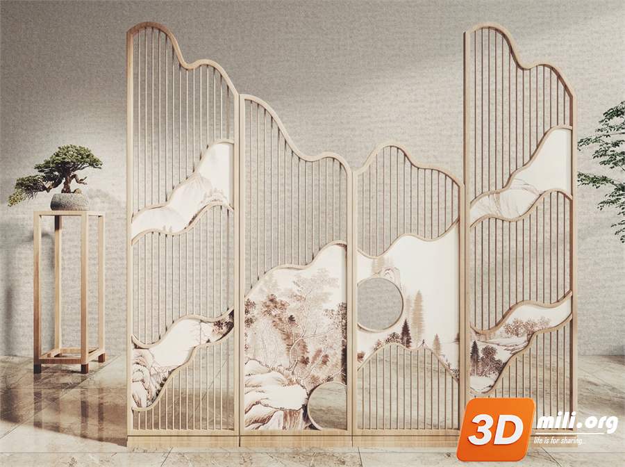 Folding screen Skp Files 
